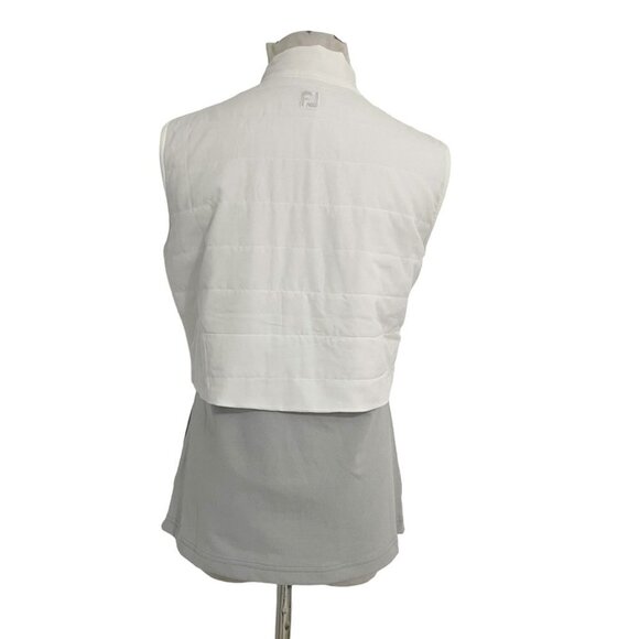 FootJoy Size XS  Top Vest Full Zip White Gray Golf Top - Picture 4 of 7